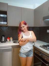Jessica Stripping In The Kitchen
