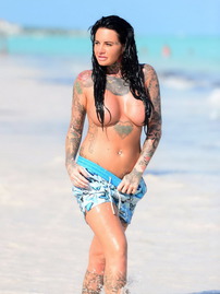 Busty Jemma Lucy Flashes Her Big Breasts