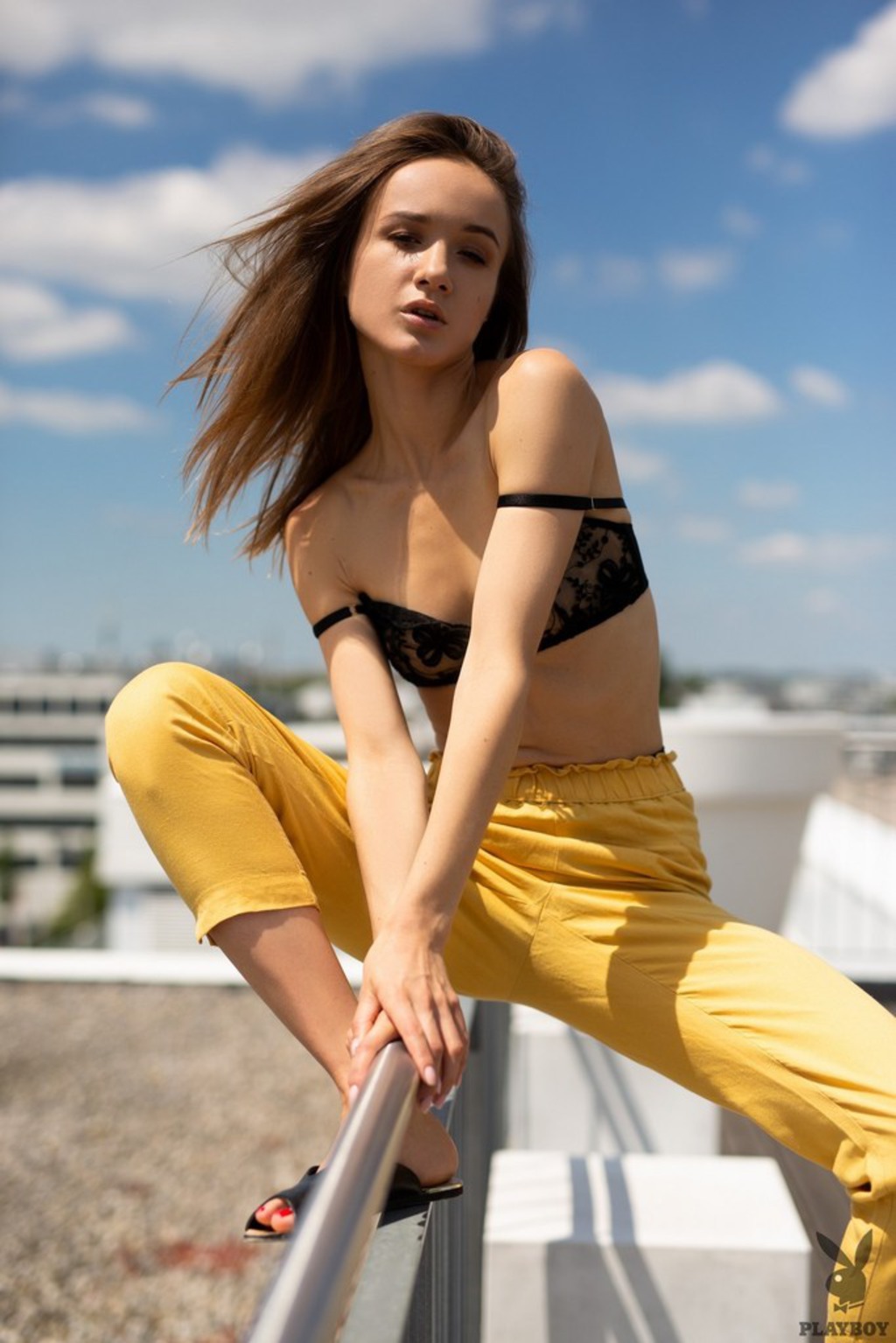 Sexy Vi Shy Strips And Sunbathes Nude On The Roof 05