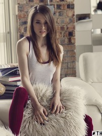 Caitlin Shows Off And Strips On The Sofa