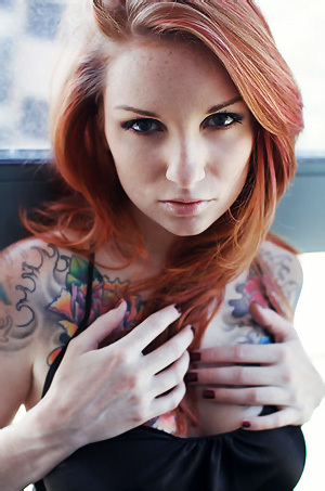 Sexy Tattooed Redhead Girl