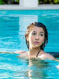 Sexy Latina In Leopard Print Bikini